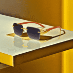 Paskhali Premium Panther Gold Edition Luxury Sunglasses – Wood Frame - Image 3