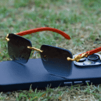 Paskhali Premium Panther Gold Edition Luxury Sunglasses – Wood Frame - Image 5