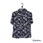 Paskhali Drop-Shoulder Hawaiian Black-White Floral Shirt