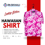 Paskhali Drop-Shoulder Hawaiian Magenta Big Flower Shirt