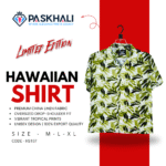 Paskhali Drop-Shoulder Hawaiian Leafy Green Shirt
