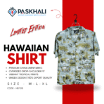 Paskhali Drop-Shoulder Hawaiian Light Green Vintage Shirt