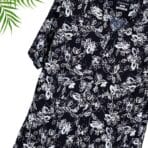 Paskhali Drop-Shoulder Hawaiian Black-White Floral Shirt
