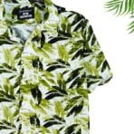 Paskhali Drop-Shoulder Hawaiian Leafy Green Shirt