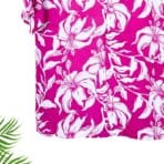 Paskhali Drop-Shoulder Hawaiian Magenta Big Flower Shirt