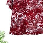 Paskhali Drop-Shoulder Hawaiian Maroon Leaf Shirt