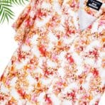 Paskhali Drop-Shoulder Hawaiian Orange Mix Floral Shirt