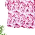 Paskhali Drop-Shoulder Hawaiian Pink-White Flower Shirt