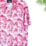 Paskhali Drop-Shoulder Hawaiian Pink-White Flower Shirt
