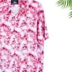Paskhali Drop-Shoulder Hawaiian Pink-White Flower Shirt