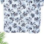 Paskhali Drop-Shoulder Hawaiian White-Blue Floral Shirt