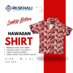 Paskhali Drop-Shoulder Hawaiian Crimson Jungle Shirt