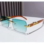 PASKHALI Luxury Greenish Gradient Rimless Sunglass
