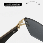 Viral Luxury Gold Panther Rimless Sunglass | Blue Gradient - Image 2