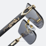 PASKHALI Luxury Gold Tiger Rimless Sunglass - Image 2