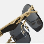Viral Luxury Gold Panther Rimless Sunglass - Image 2