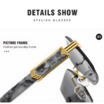 PASKHALI Luxury Rimless Mosaic Sunglass - Image 3