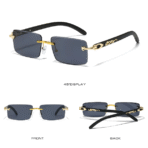 PASKHALI Luxury Gold Tiger Rimless Sunglass - Image 3