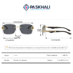 Viral Luxury Gold Panther Rimless Sunglass | Blue Gradient - Image 4