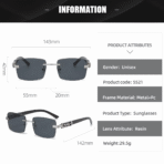 PASKHALI Luxury Rimless Panther Sunglass - Image 5